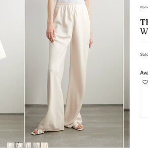 The Row Gala Silk And Linen blend Wide leg Pants - White
